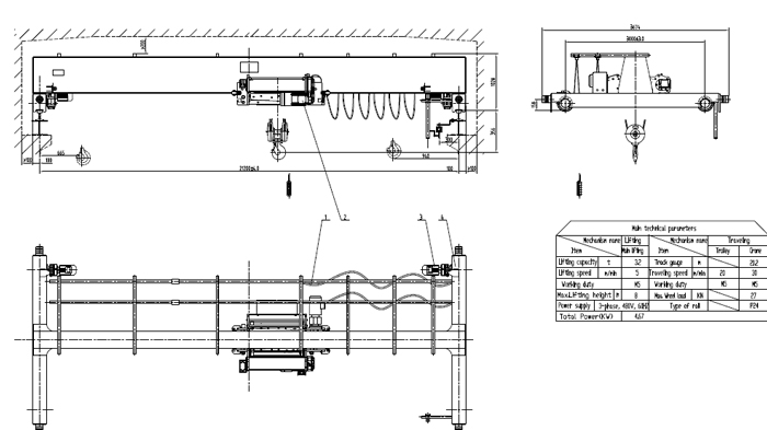 3.2 ton low clearance crane designing drawing