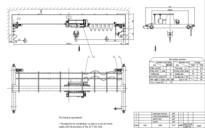 5 ton low clearance crane designing drawing