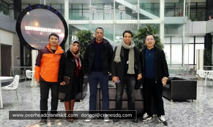 Morocco Clients Visit Dongqi Crane in snowing day